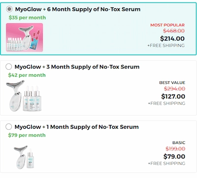 MyoGlow pricing details